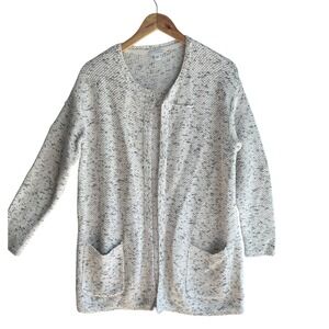 Pure Jill Cardigan Open Front Cream‎ Knit Cotton  Casual Medium Comfy  Layering